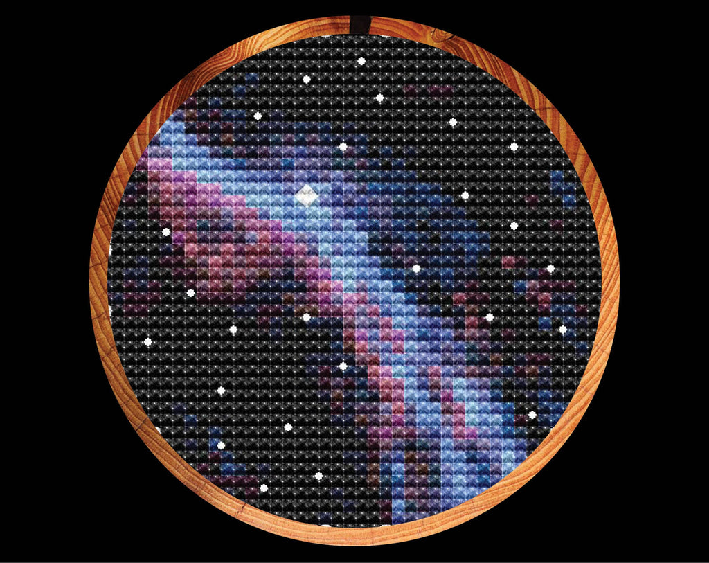 Nebulae and Galaxy cross stitch patterns - set of four designs