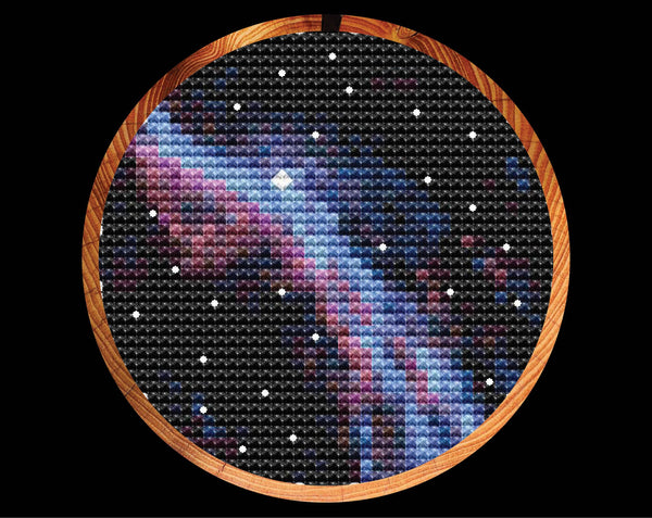 Veil Nebula astronomy cross stitch pattern