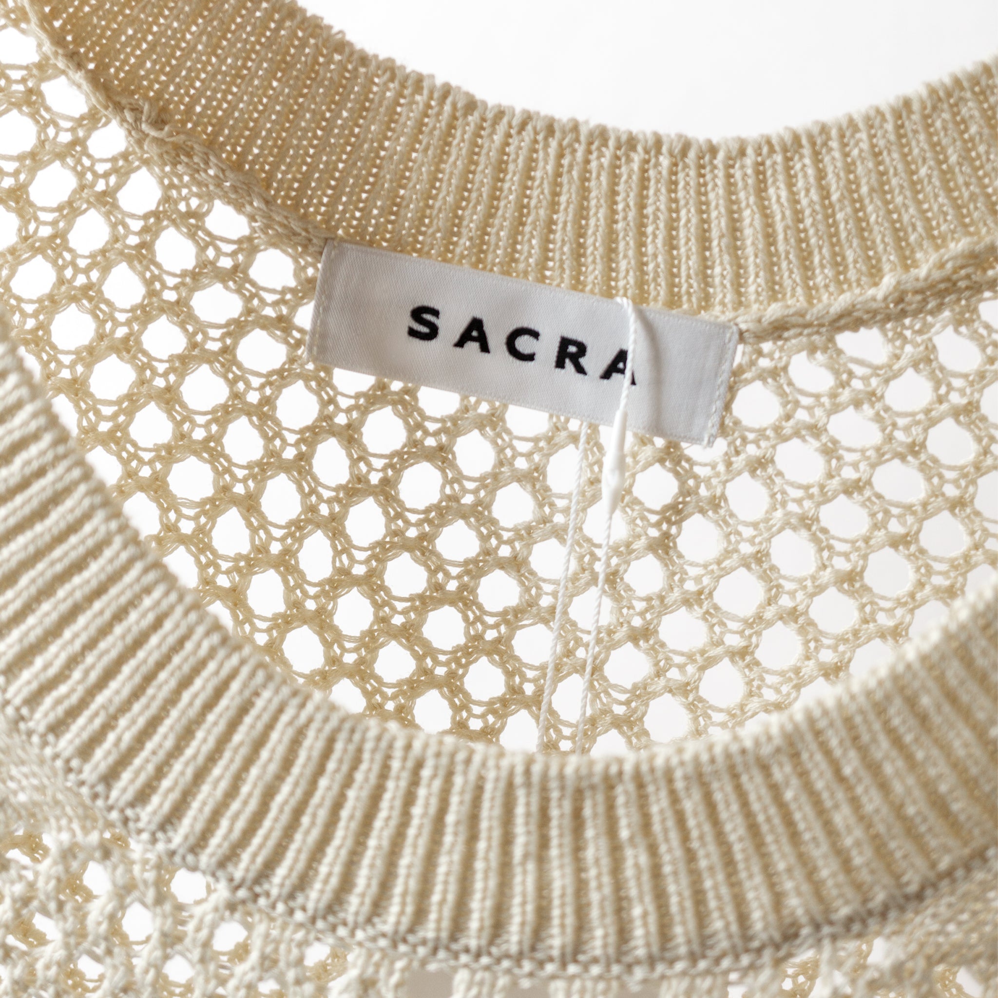 きます┳ 【新品未使用】SACRA/GIMA COTTON MESH TOP ﹃ベージュ