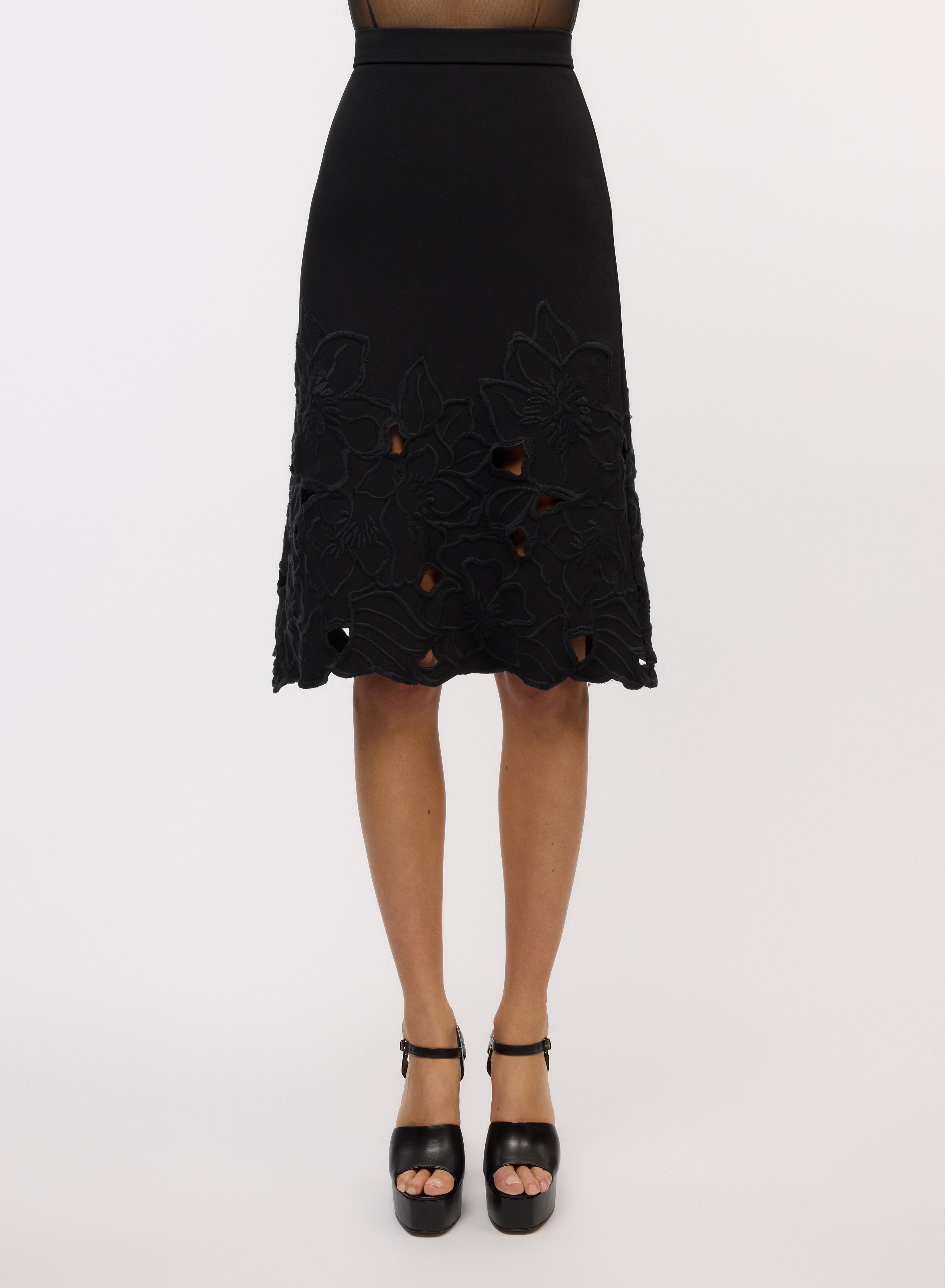 Flower Cut-Out Midi Skirt – ELIE SAAB