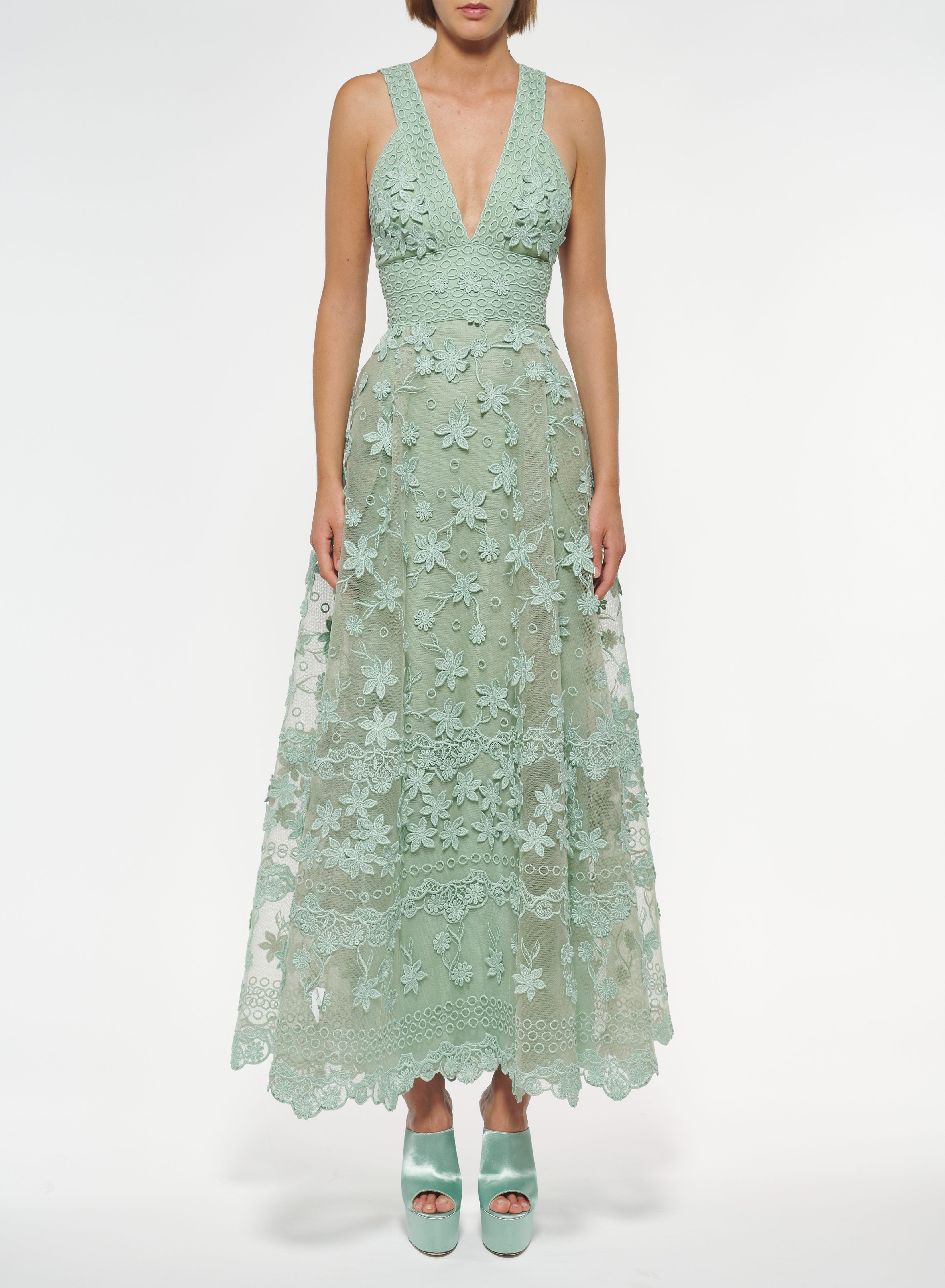 3D Floral Embroidered Long Dress – ELIE SAAB