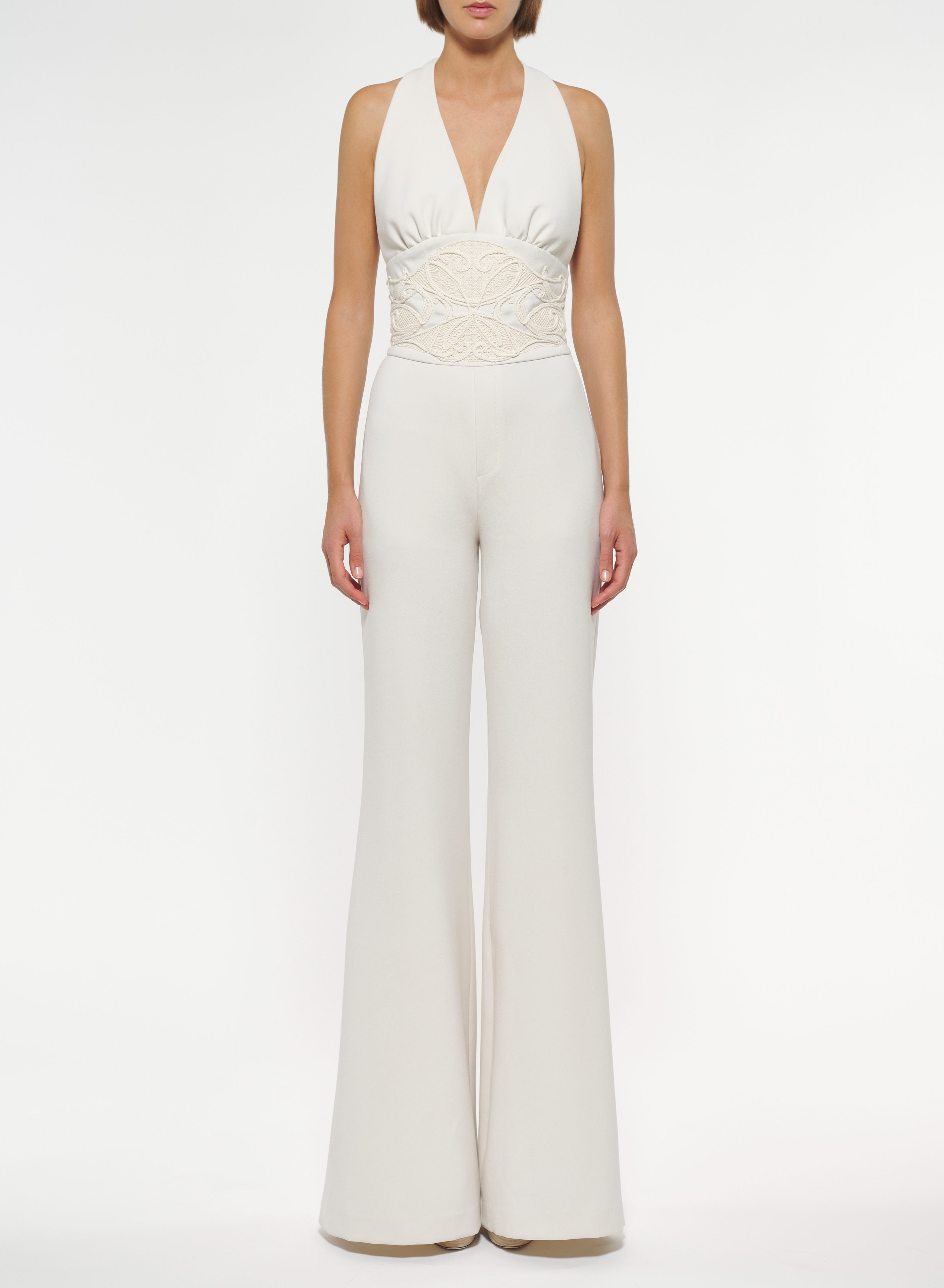 Embroidered Halter Jumpsuit – ELIE SAAB