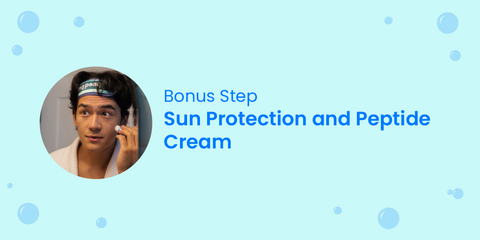 Bonus step on better eyelid hygiene is applying sun protection and peptide cream around the eyelids