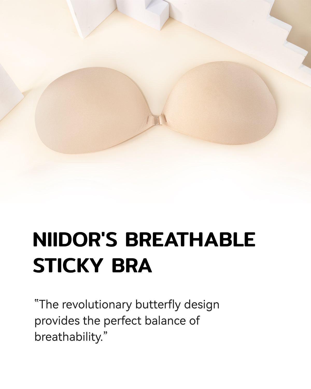 Buy Niidor Adhesive Bra Strapless Sticky Invisible Push up Silicone Bra for  Backless Dress with 2PCs of Silicone Nipple Covers (B Cup) at
