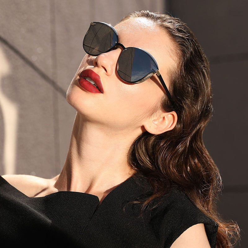 BARCUR Mode Polarisierte Frauen Sonnenbrille Runde Sonnengläser