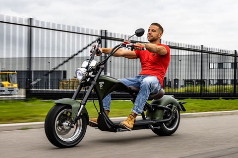 riding a electric chopper