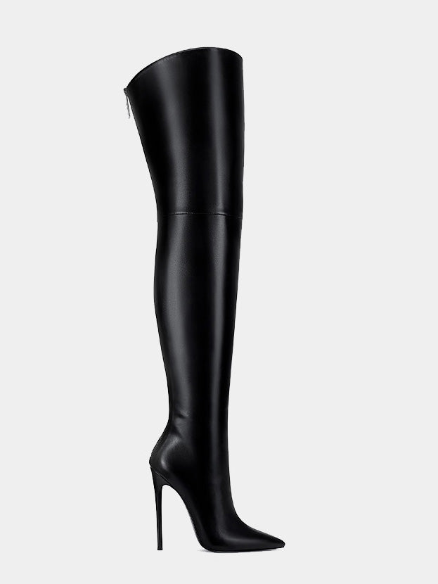KATHLEEN Black Leather Knee High Boot | Women's Leather Boots – Steve Madden