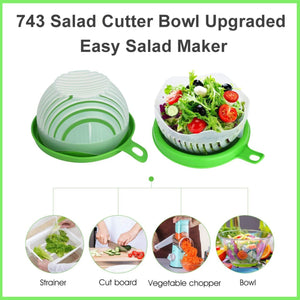 0743 Salad Cutter Bowl Upgraded Easy Salad Maker, Fast Fruit Vegetable Salad Chopper Bowl Fresh Salad Slicer - DeoDap