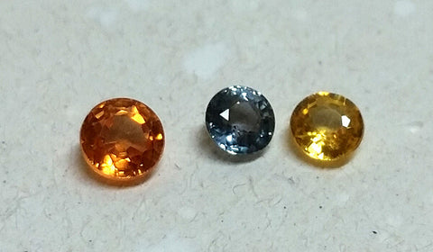 Various natural colored sapphires