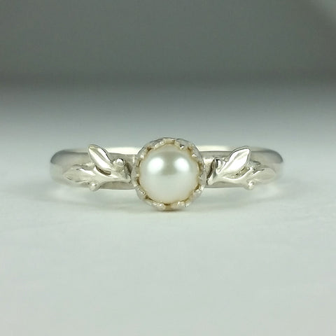 Wild Thyme Pearl Engagement Ring