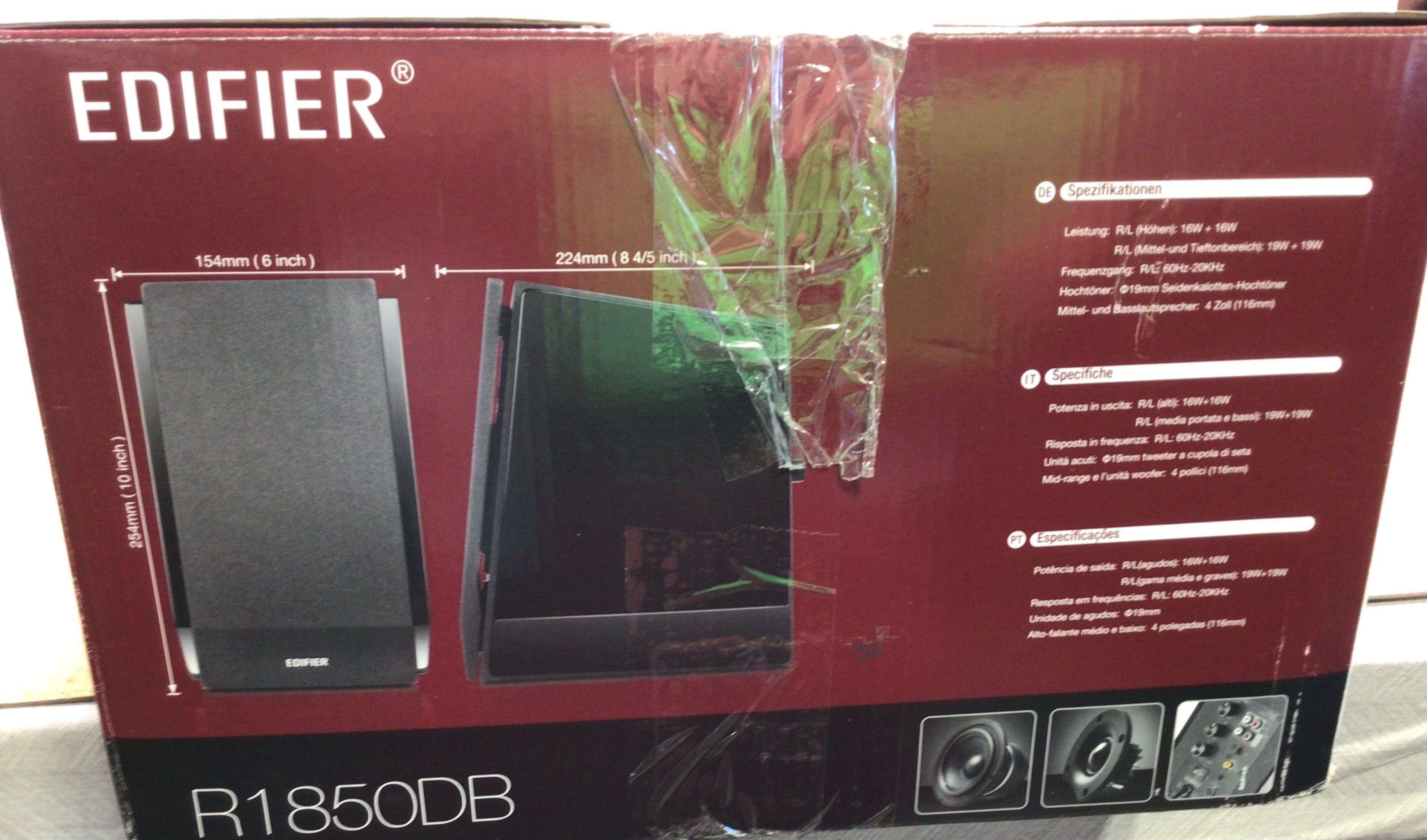 Edifier R1850DB Active Bookshelf Speakers **Still in original packaging.**