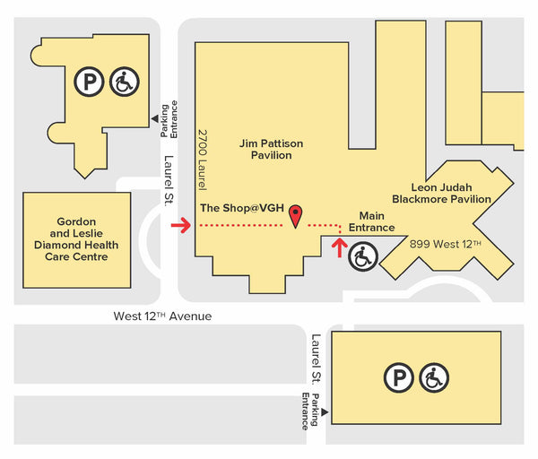 The Shop @ VGH directions map