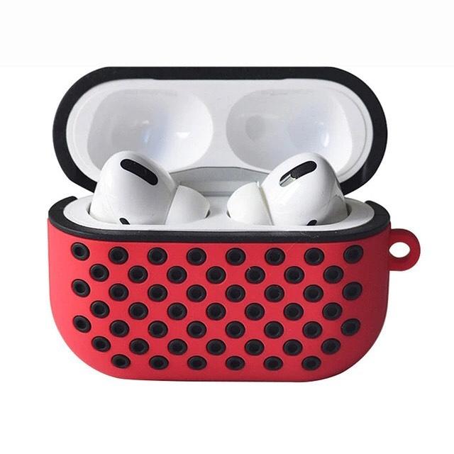 red and black nike airpod case