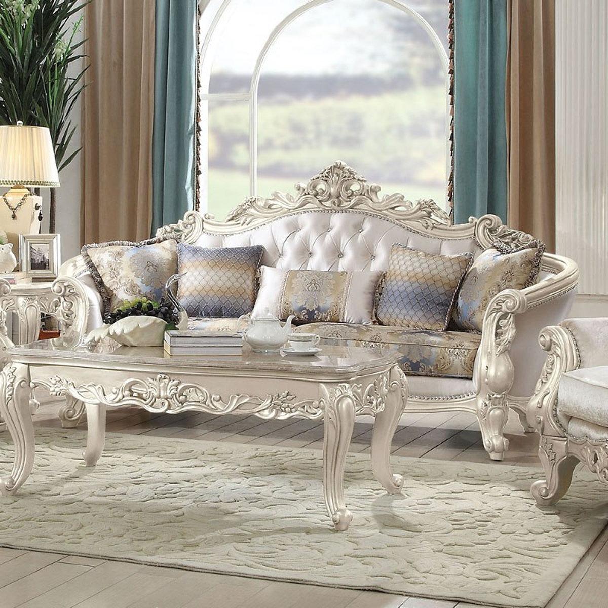Antique White Acme Furniture Gorsedd Sofa - Model 52440