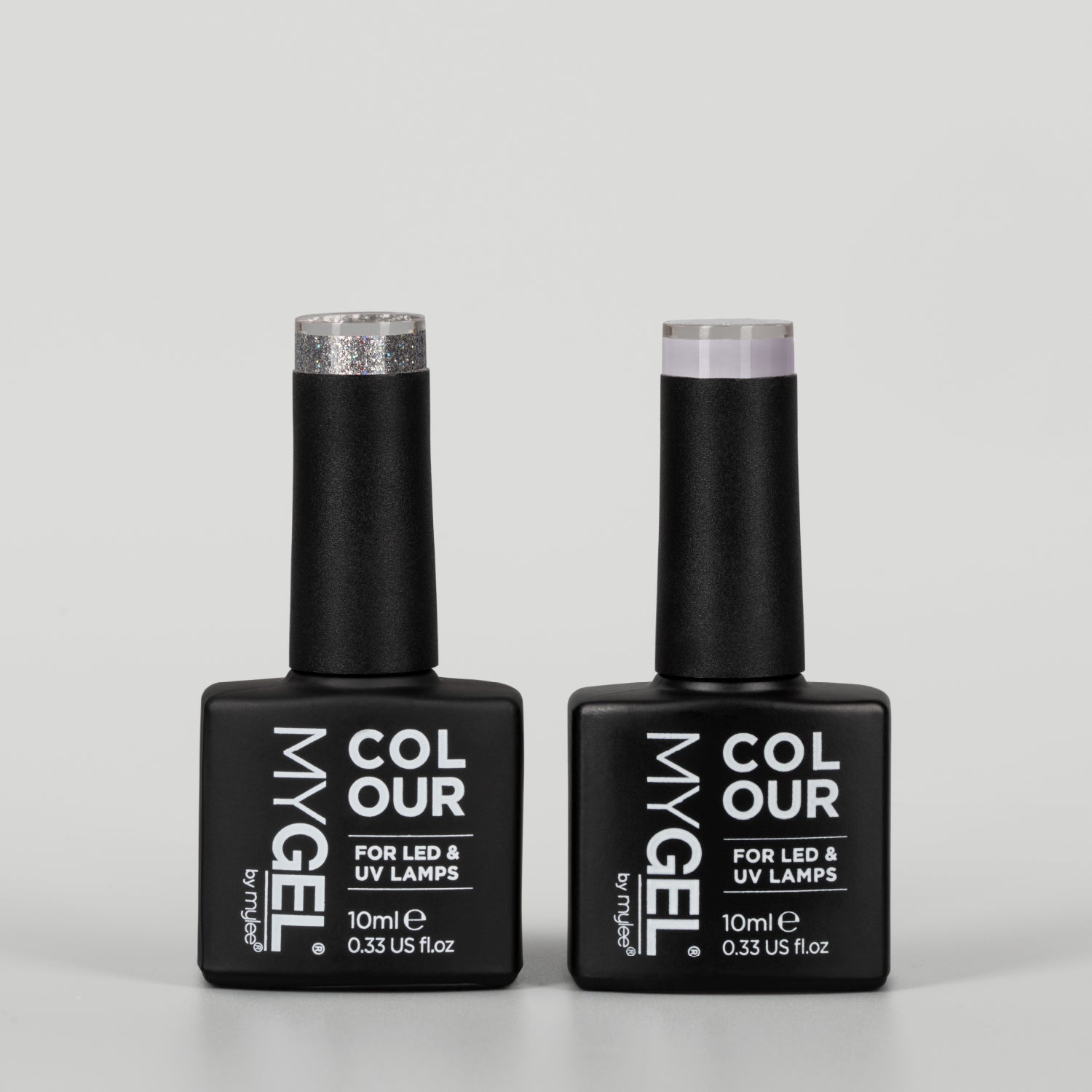 Image of Mylee City Break LED/UV Silver & Grey Gel Nail Polish Duo - 2x10ml – Long Lasting At Home Manicure/Pedicure, High Gloss And Chip Free Wear Nail Varni