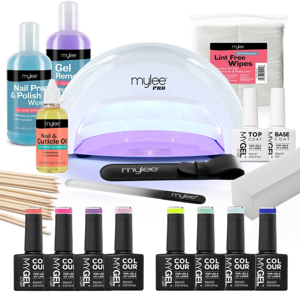 Mylee The Full Works Complete Gel Polish Kit (White) - Spring/Summer (Worth £165) - Long Lasting At Home Manicure/Pedicure