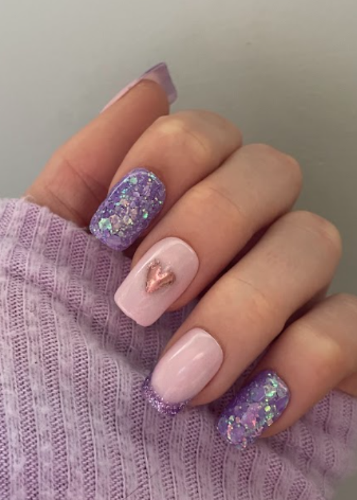 Nail Design Wedding sparkly nails great for valentines day with Beautiful  Design with Pink color and Glitter Nail… | Gel nails, Bride nails, Pretty  nail art designs