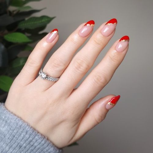 Deep Red French Tip | Gallery posted by Serineh | Lemon8
