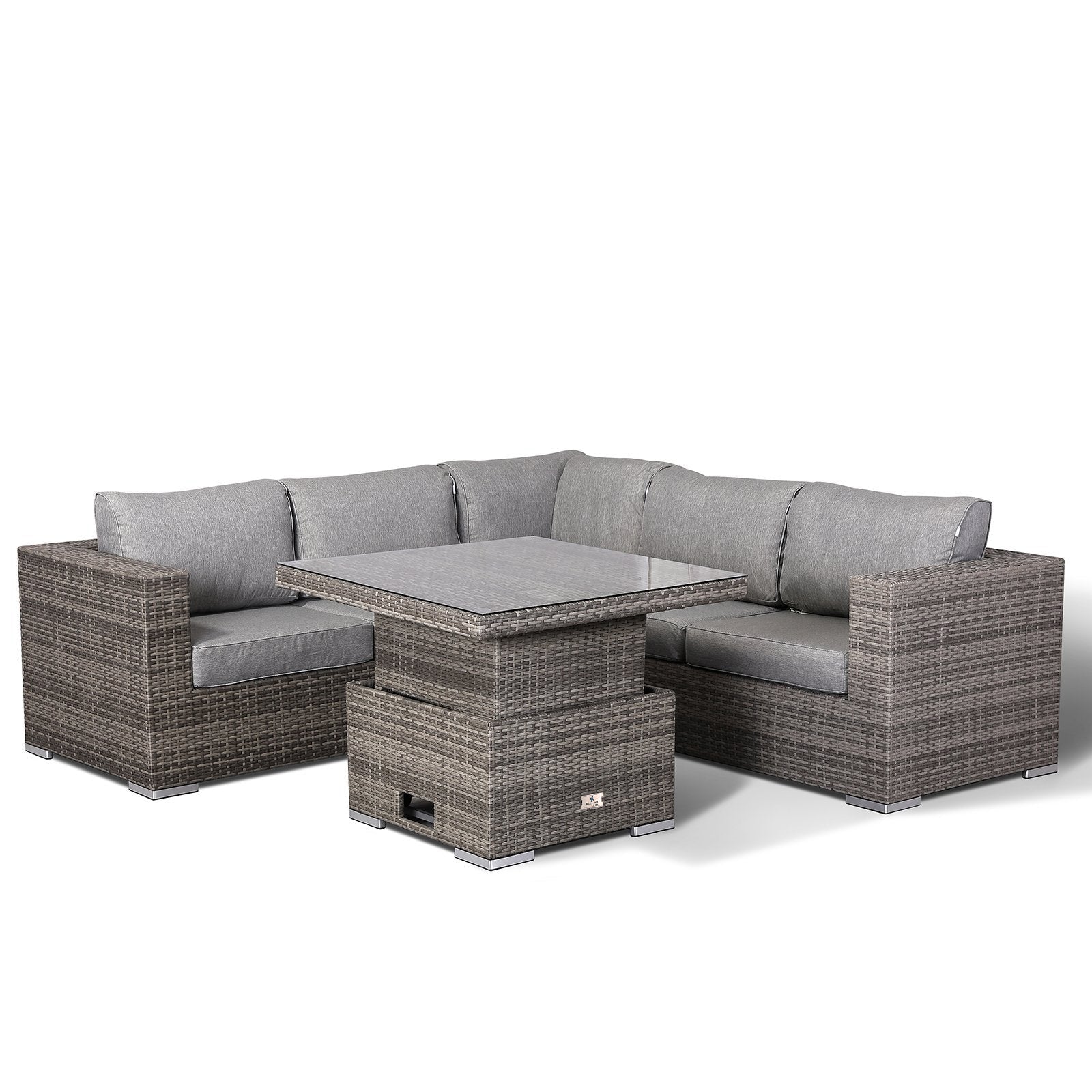 garden sofa set with rising table