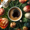 Led Bild Kaffee Inmitten Wunderschoener Blumen Hochformat Zoom