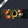 Led Bild Kaffee Inmitten Wunderschoener Blumen Panorama Motivvorschau