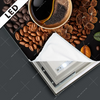 Led Bild Kaffee Mit Blattdekoration Hochformat Ausschnitt