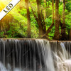 Led Bild Wald Wasserfall No 2 Quadrat Zoom