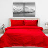 Hot Red Self Embossed Bed Spread
