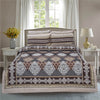 Sapphire Brown Grey 4 Pillow Multani Bedsheet Set