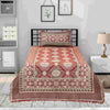 Bella Orange Red Multani Bedsheet Set