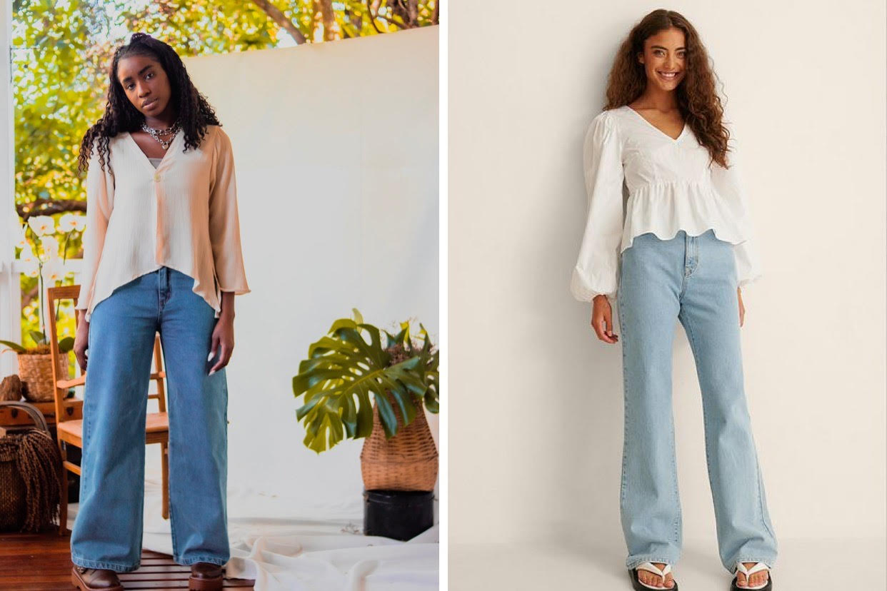 Dica de look com wide leg , wide leg jeans looks, look com calça wide leg com bata de seda