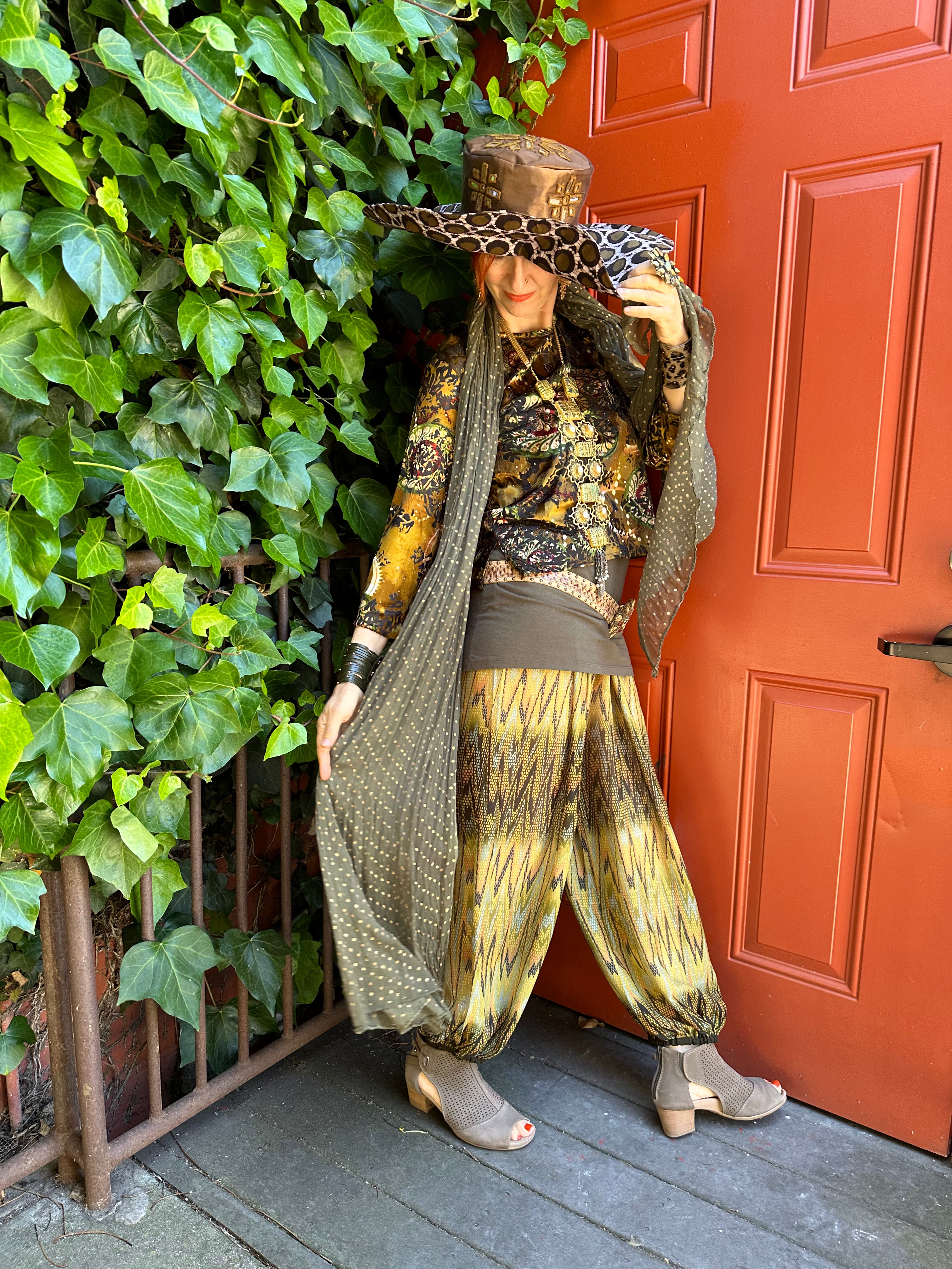 SNAKESKIN PRINT BUBBLE PANTS