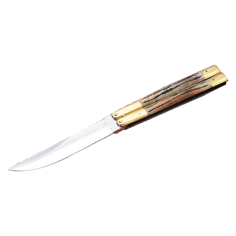 Classic Wooden Butterfly Knife Stainless Steel Blade