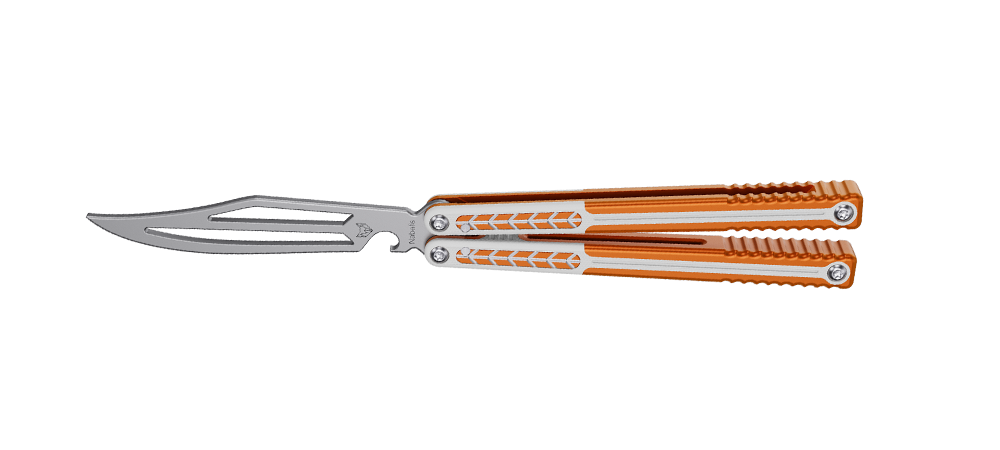 Nabalis  balisong butterfly knife trainer-orange-open position