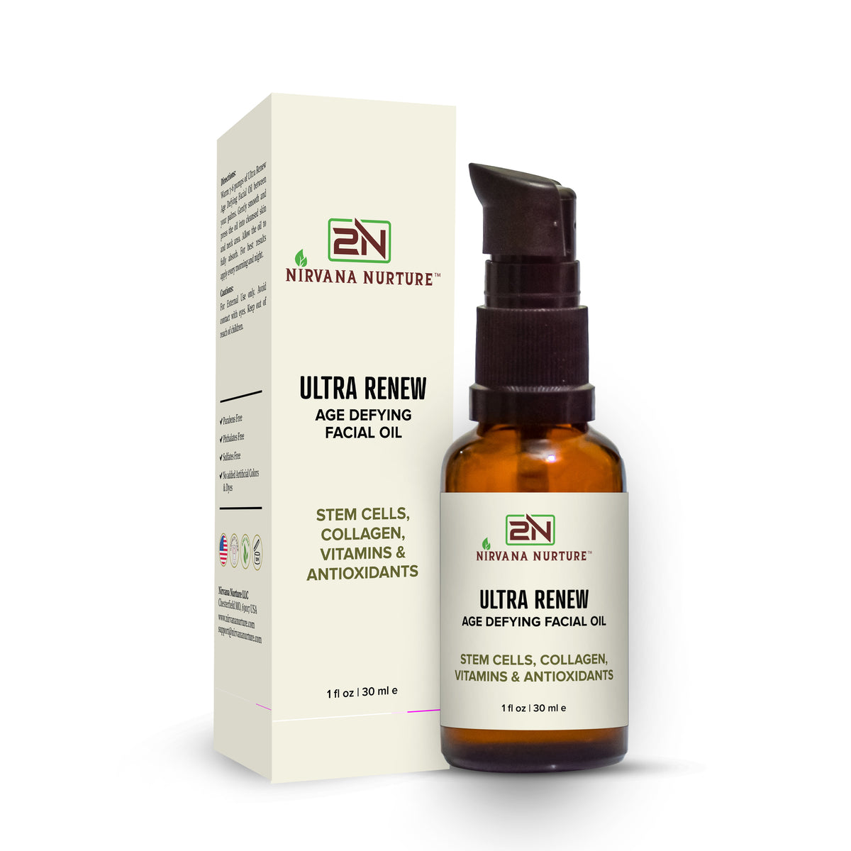 Ultra Renew Anti Aging Face Oil -Reduce Wrinkles, Fine Lines, Boost Firmness, Moisture -Stem Cells, Collagen, Antioxidants, Vitamins, Sea Buckthorn