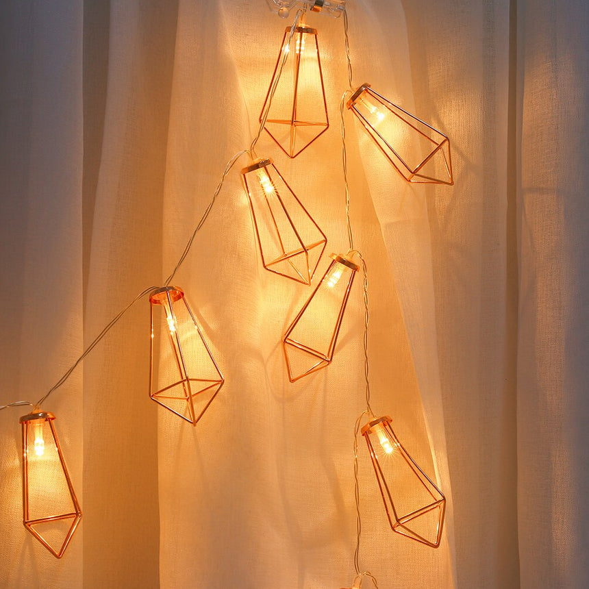 gold geo string lights