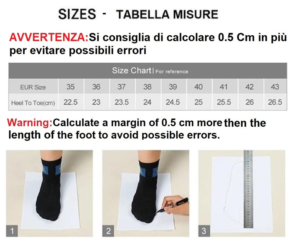tabellamisure scarpe - chart size