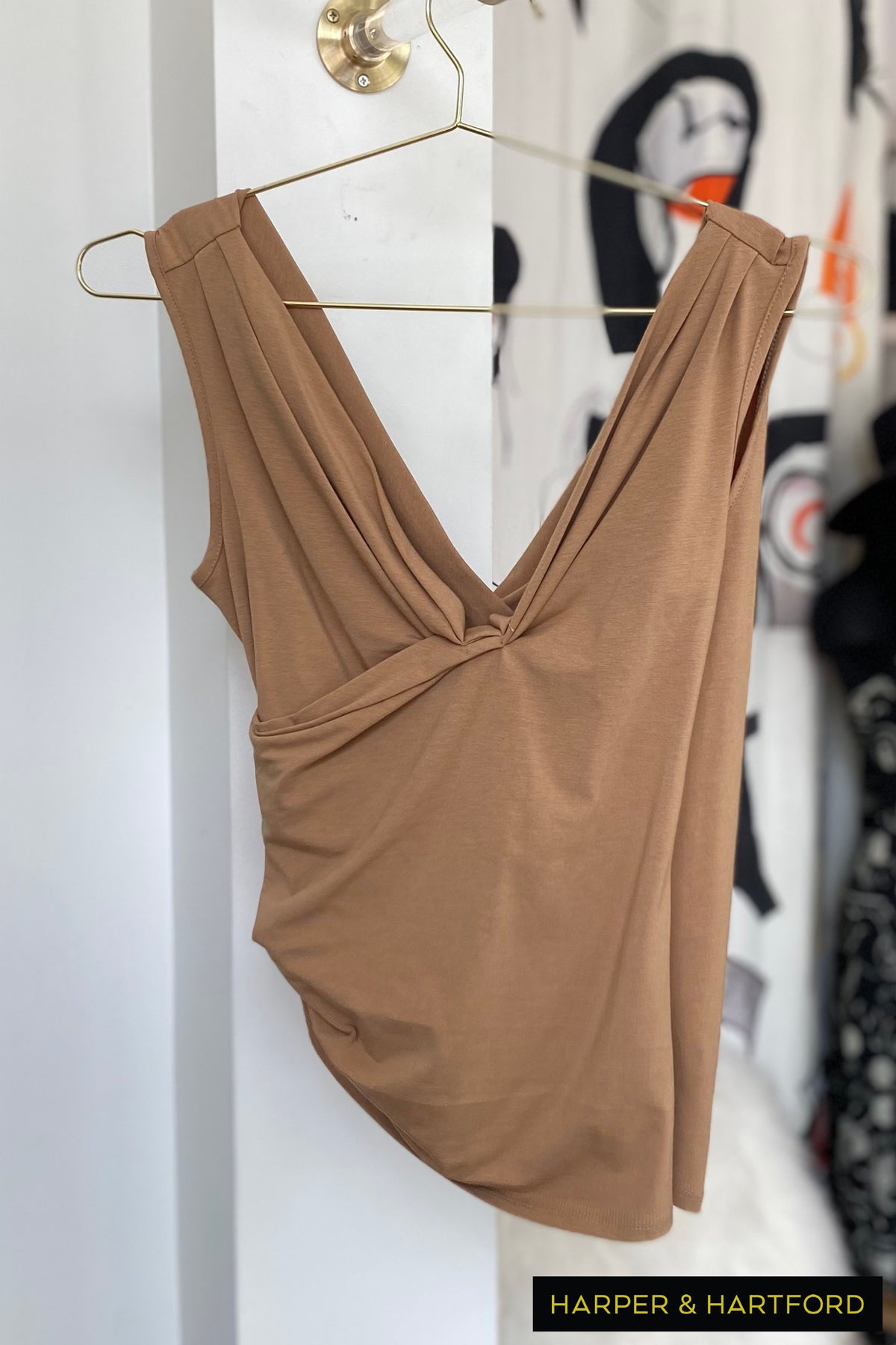 The Line By K Umi Top in Camel – and Hartford