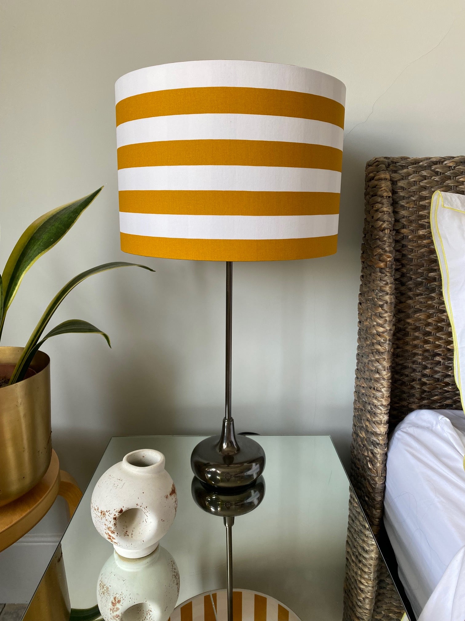 grey gingham lampshade