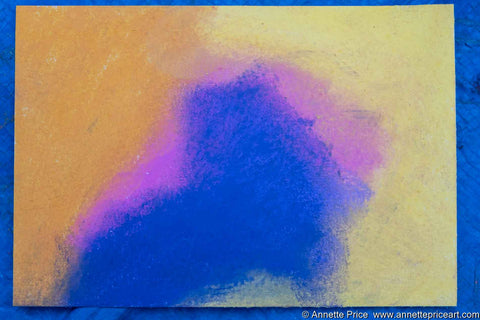 Pastel drawing background for 'Phantom Hues' abstract painting.