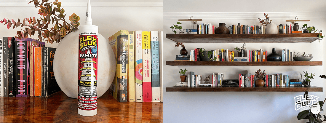  DIY floating shelves with Flex Glue