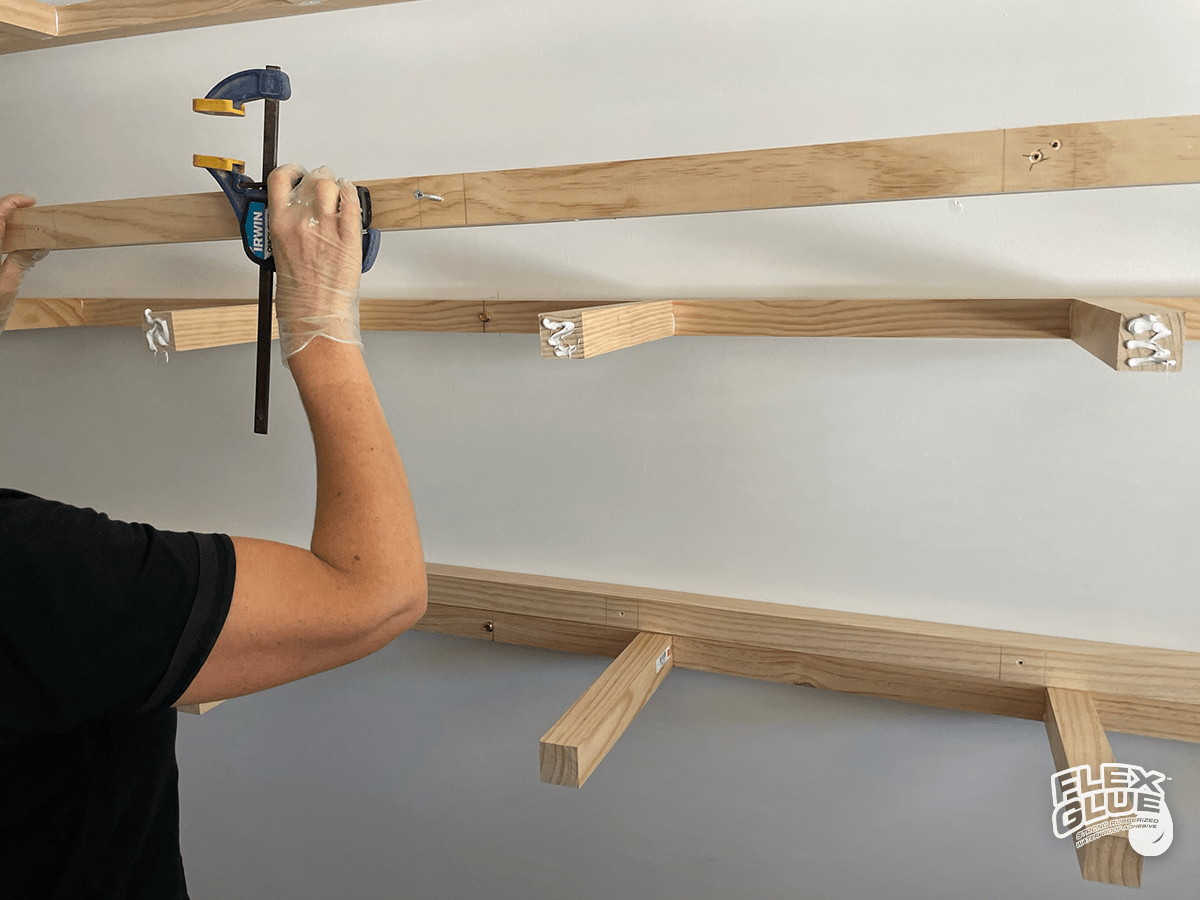 DIY floating shelves with Flex Glue