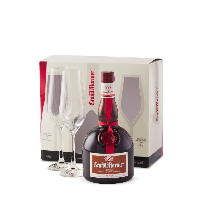 Grand Marnier Cordon Rouge Gift Set With 2 flutes