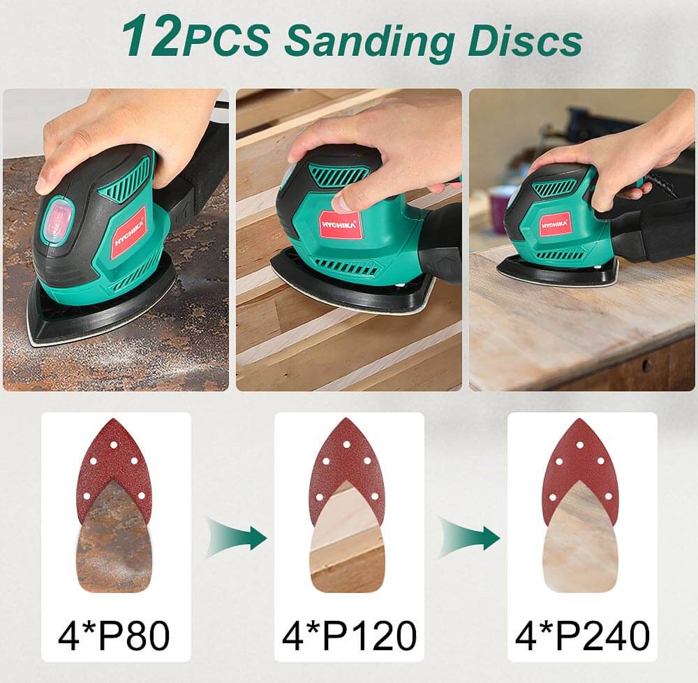 HYCHIKA 1.6 Amp Corded Mouse Detail Sander, 200-Watt 1,4000 OPM