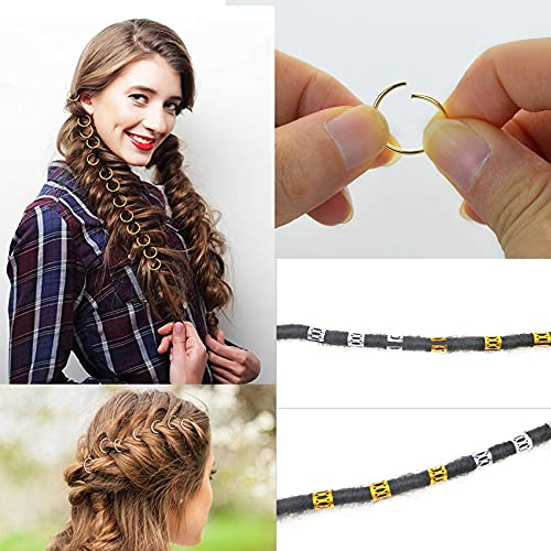 26 Pcs Dreadlock Hair Accessories Celtic Loc Jewelry for Braiding, 6 Spiral  Coil Hair Clips 20 Hair Rings Cuffs Hair Dreadlocs with Colored Natural