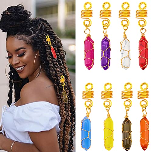 139 Pieces Dreadlock Jewelry Crystal Loc Adornment Hair Wire Wrapped Braid  Accessories Assorted Imitation Wood Beads Hair Cuffs Hair Rings Hair  Pendants for Women Girl Hair Decoration