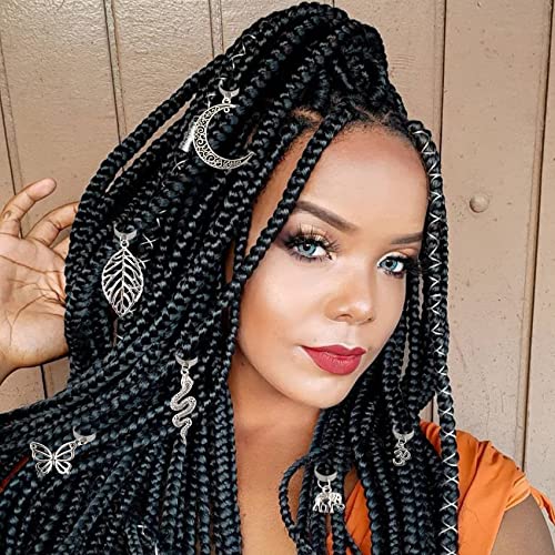 SAWINDA 30PCS Loc Jewelry for Women Silver Hair Dreadlocks Hair Jewelry for  Braid Halloween Snake Pendant Extended Spiral Cuffs Hair Styling