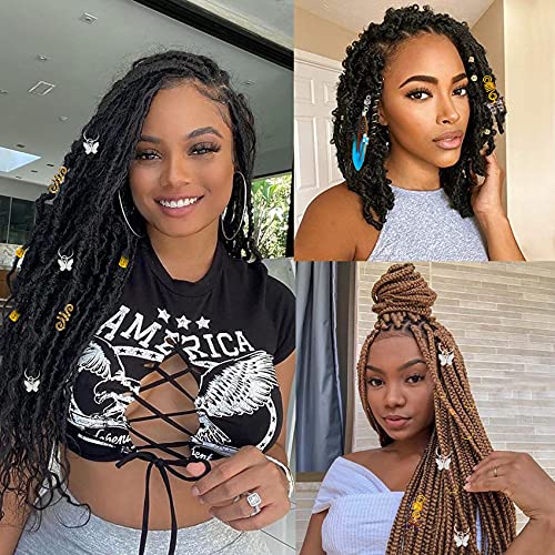 Gold Loc Jewelry Gift Set 6pcs Freestyle, (Braids Twists)Coil Loc Jewelry  Crystals, Thick Locs , Thin locs, Braid Jewelry, Black owned Shops