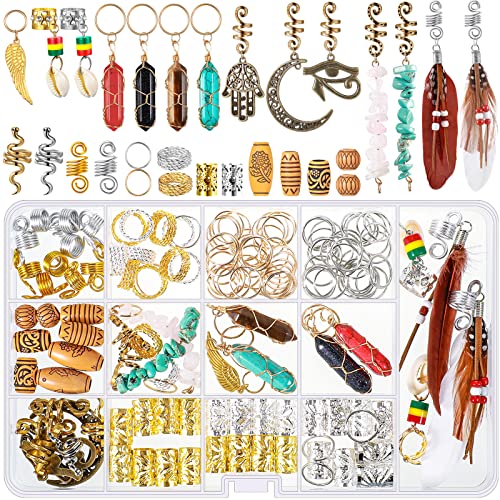 Kryc 20 Pcs Locs Hair Jewelry Braids Hair Clips Adjustable Hair Cuffs 15  Styles Vintage African Pendant Hair Charms Butterfly Shell Diy Locs Hair  Acce