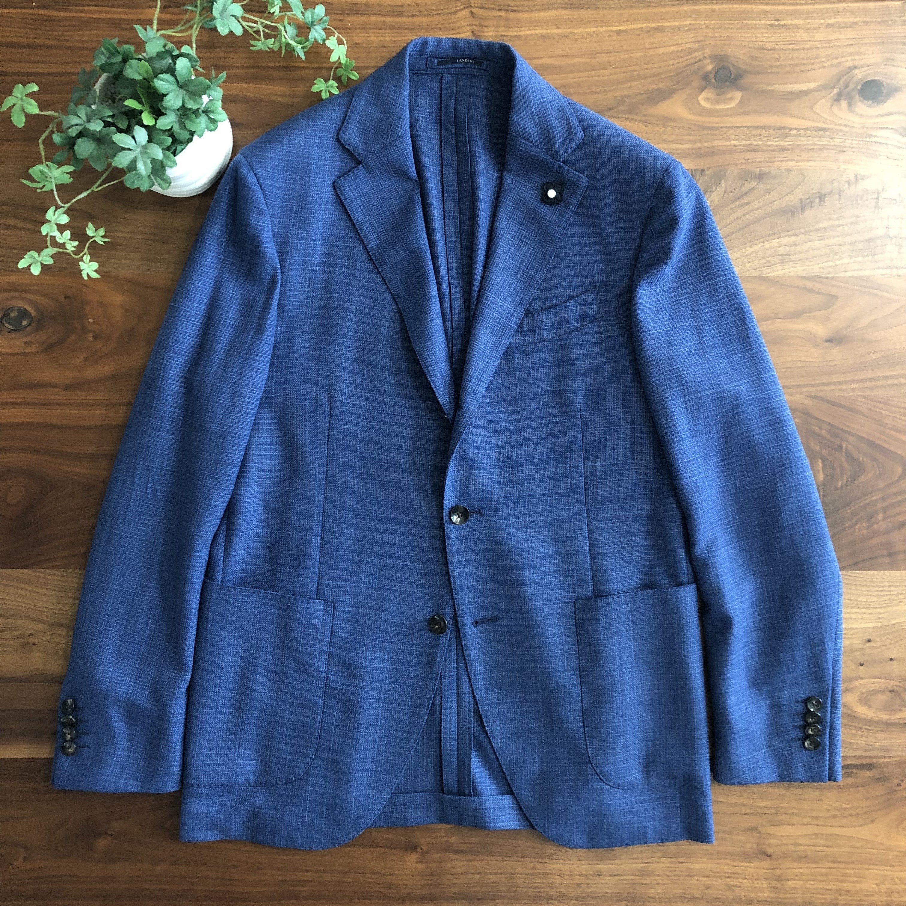 美品☆SALE】ラルディーニ/LARDINI リネンジャケット ネイビー 48 ...